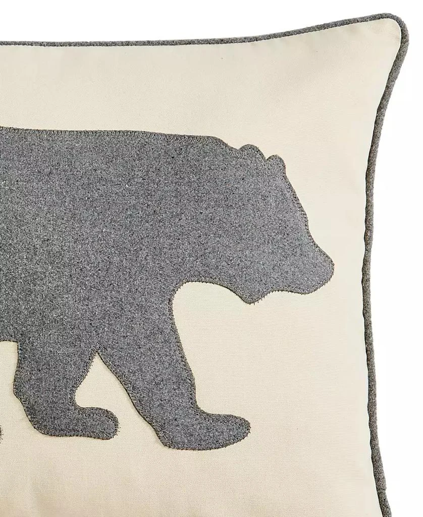 Bear Applique Grey Felt Decorative Pillow, 16" x 20" 商品