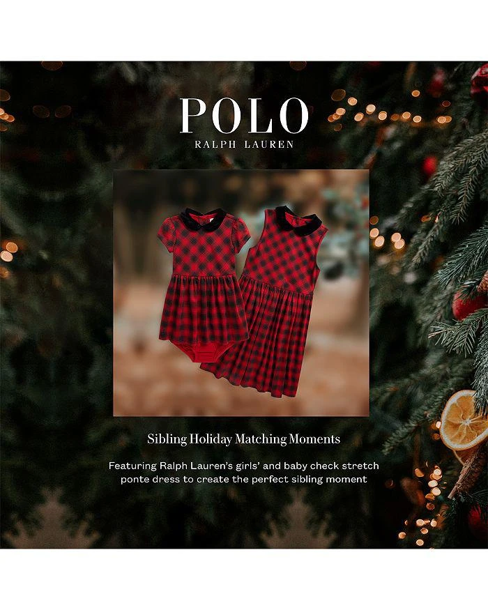 商品Ralph Lauren|Girls' Buffalo Check Ponte Dress & Bloomers Set - Baby,价格¥148,第3张图片详细描述