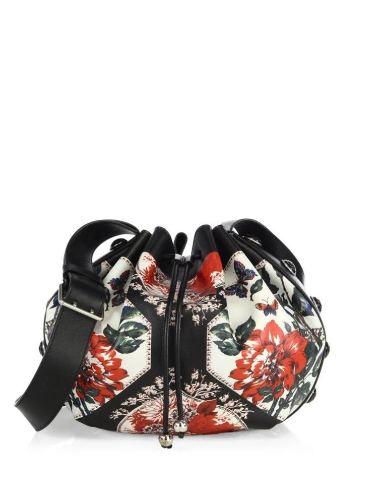 商品Alexander McQueen|Floral-Print Leather Drawstring Bag,价格¥10440,第1张图片