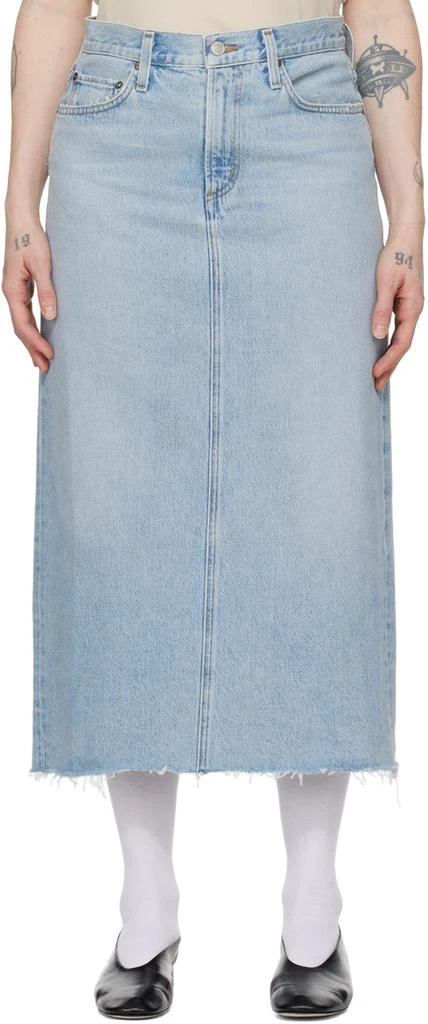 商品AGOLDE|Blue Della Denim Midi Skirt,价格¥884,第1张图片
