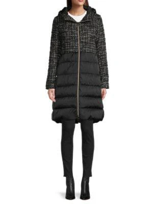 商品Herno|Mixed Tweed & Down Puffer Coat,价格¥8972,第1张图片