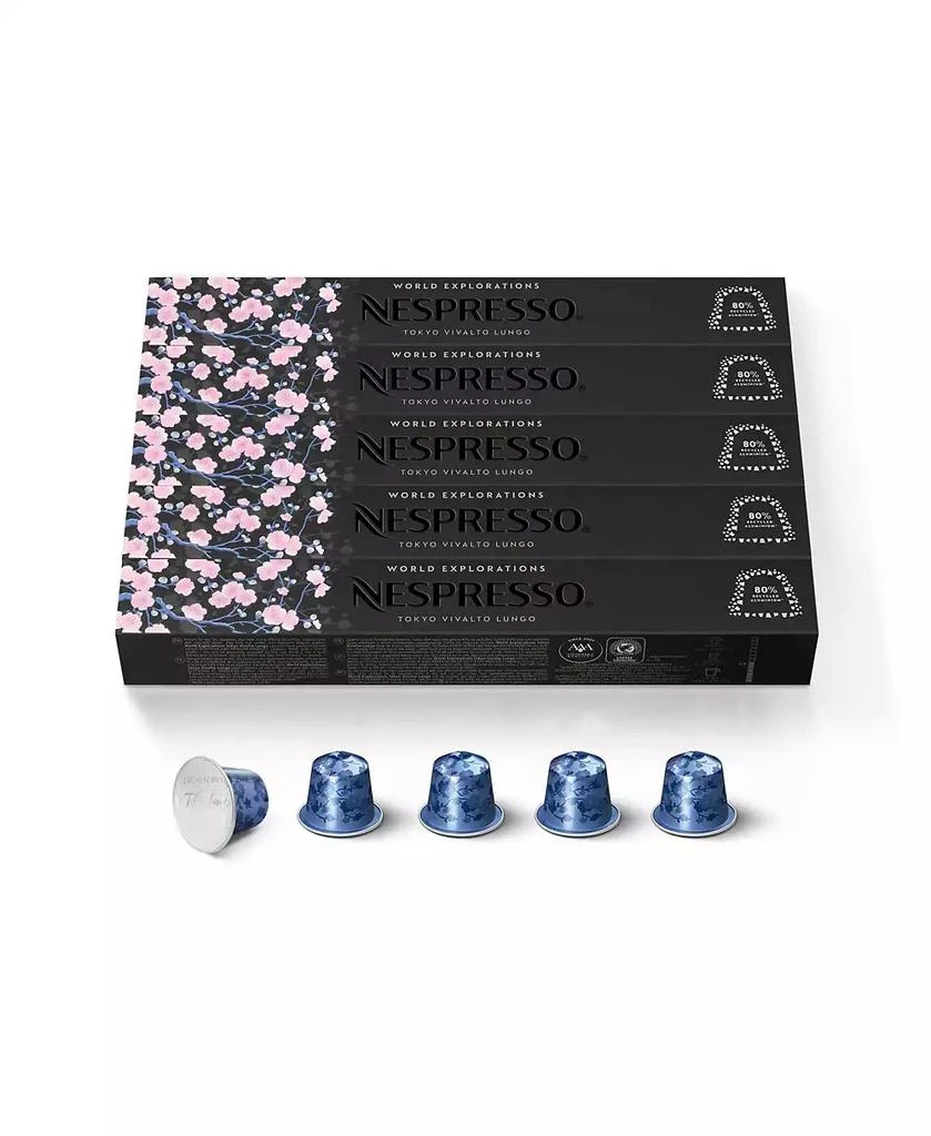 商品Nespresso|Capsules OriginalLine, Tokyo Vivalto Lungo, Medium Roast Coffee, 50-Count Coffee Pods,价格¥353,第1张图片
