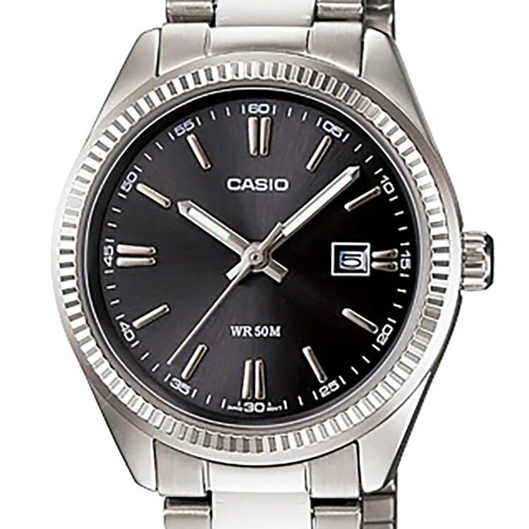 卡西欧（CASIO）手表 指针系列简约石英防水女表 钢带LTP-1302D-1A2-黑盘-LTP-1302D-1A2 商品