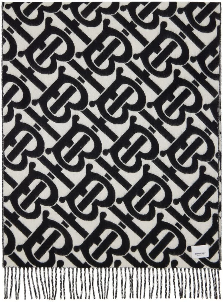 商品Burberry|黑色 & 白色 Monogram 围巾,价格¥6438,第2张图片详细描述