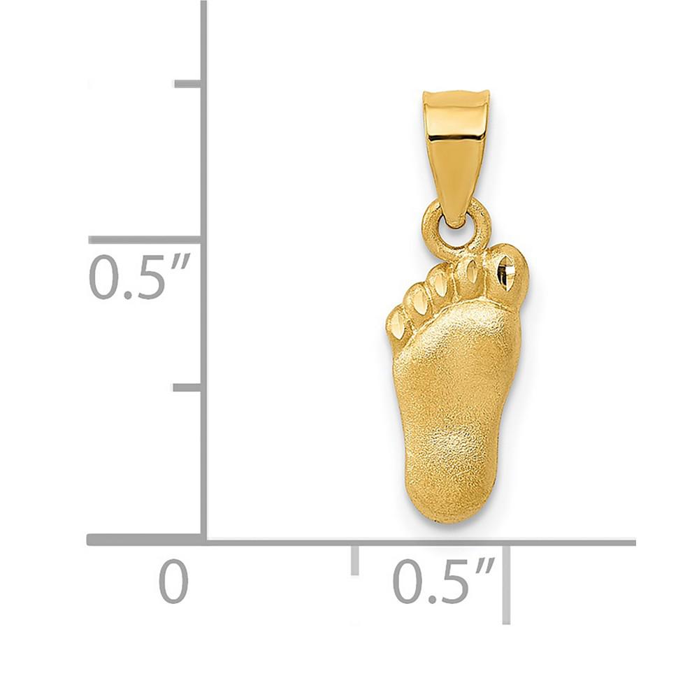 Baby Foot Charm Pendant in 14k Yellow Gold商品第3张图片规格展示