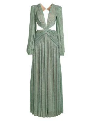 商品PatBO|Metallic Plunge Cutout Gown,价格¥2854,第3张图片详细描述