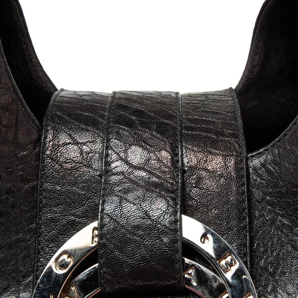 商品[二手商品] BVLGARI|Bvlgari Black Textured Leather Chandra Hobo,价格¥3156,第5张图片详细描述