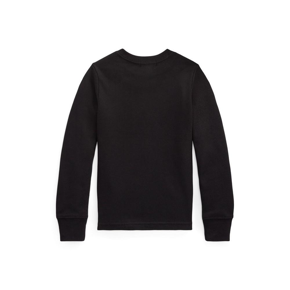 商品Ralph Lauren|Toddler and Little Boys Waffle-Knit Long Sleeve T-shirt,价格¥204,第4张图片详细描述