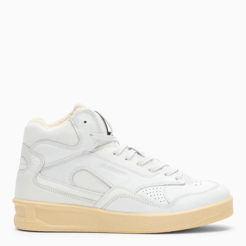 商品Jil Sander|White leather high top sneakers,价格¥1643,第1张图片