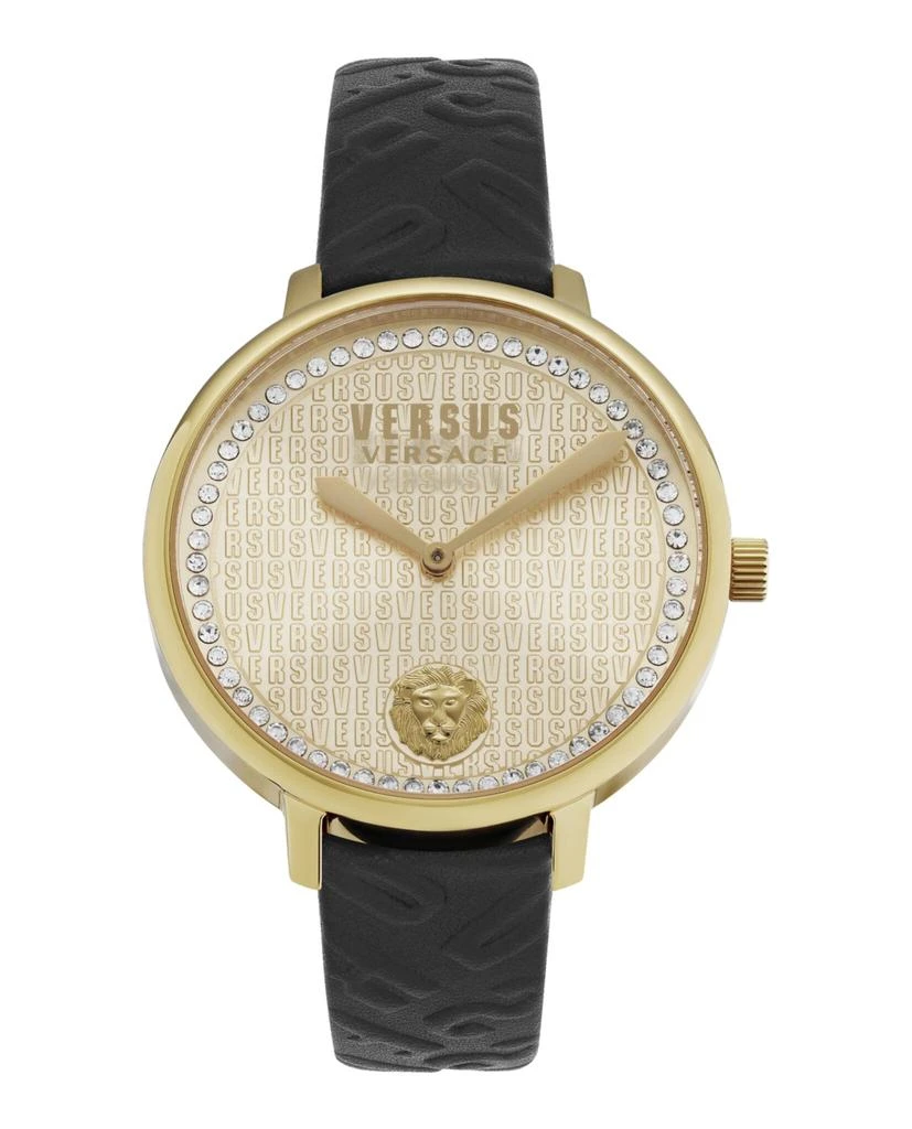 商品Versus Versace|La Villette Crystal Leather Watch,价格¥699,第1张图片