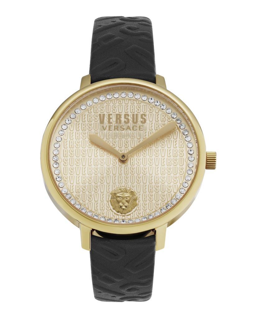 商品Versus Versace|La Villette Crystal Leather Watch,价格¥1593,第1张图片