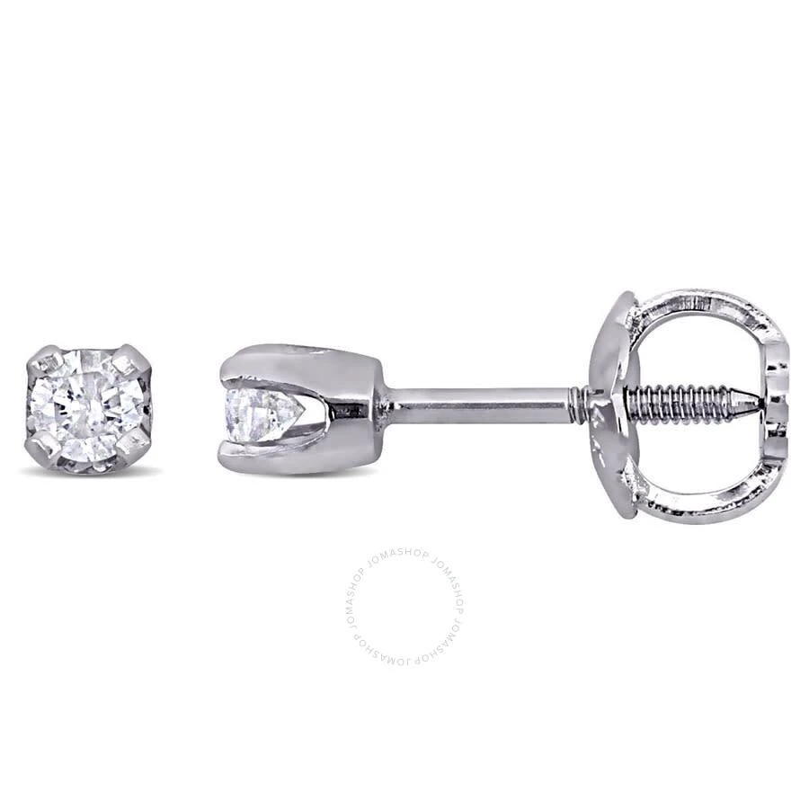 商品Amour|1/10 CT TW Diamond Stud Earrings For Children In 14K White Gold,价格¥1003,第1张图片