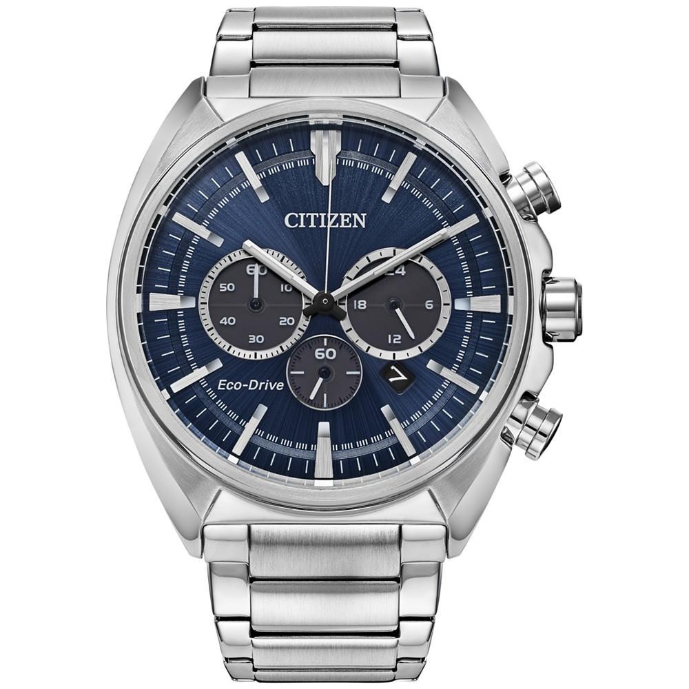 商品Citizen|Men's Chronograph Eco Drive Sport Stainless Steel Bracelet Watch 45mm, Created for Macy's,价格¥1382,第1张图片