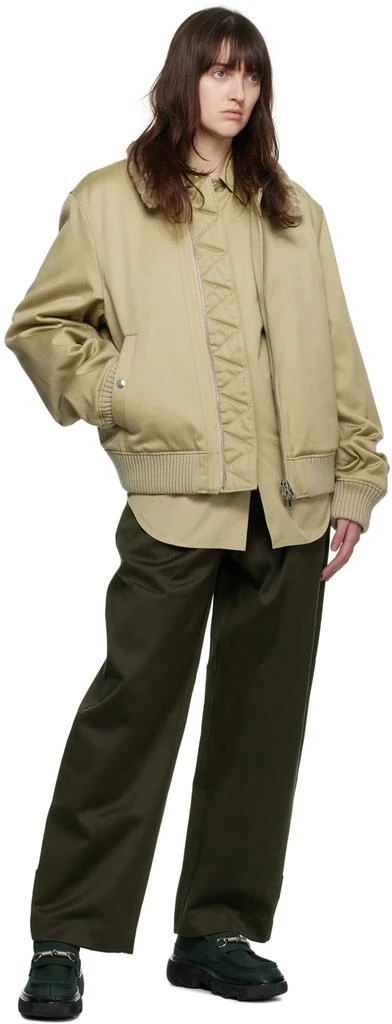 商品Burberry|Beige Offset Zip Bomber Jacket,价格¥23570,第4张图片详细描述