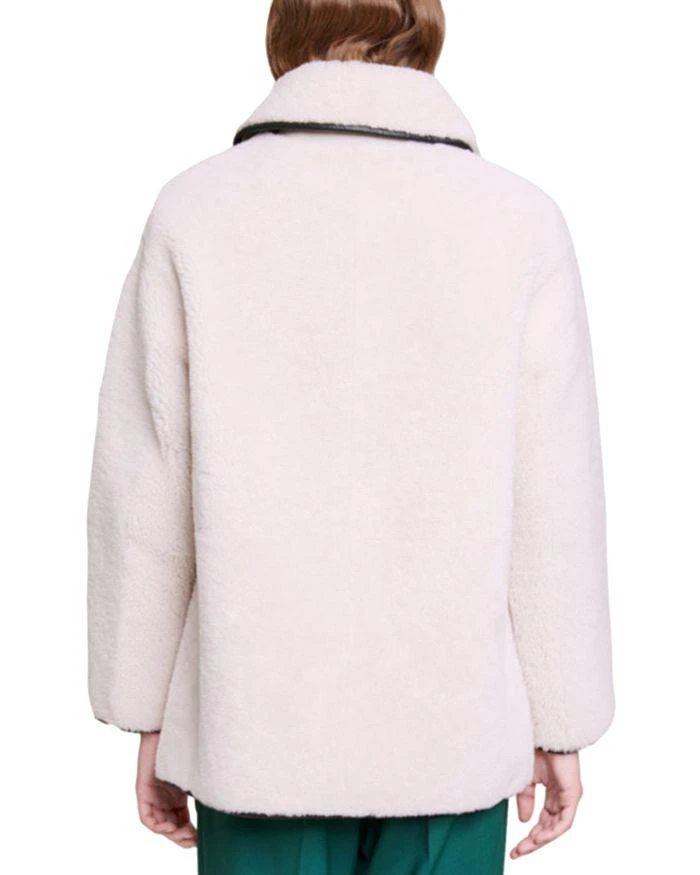 商品Maje|Galencia Leather Shearling Coat,价格¥12304,第2张图片详细描述