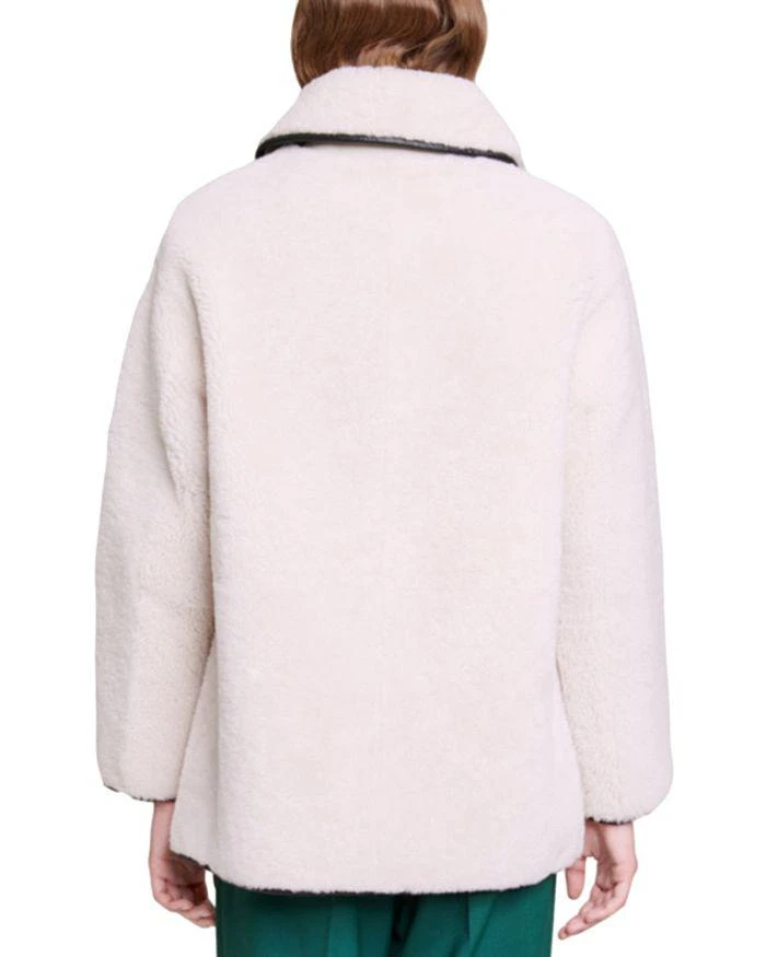 商品Maje|Galencia Leather Shearling Coat,价格¥10750,第2张图片详细描述