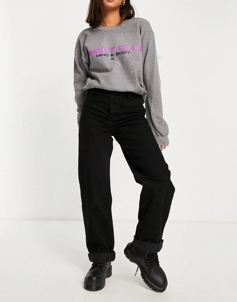 商品Topshop|Topshop One oversized Mom jean in washed black,价格¥221,第3张图片详细描述