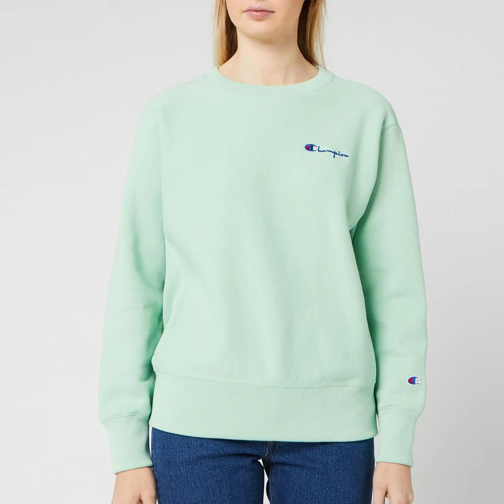 商品CHAMPION|Champion Women's Small Script Crew Neck Sweatshirt - Mint Green,价格¥257,第1张图片