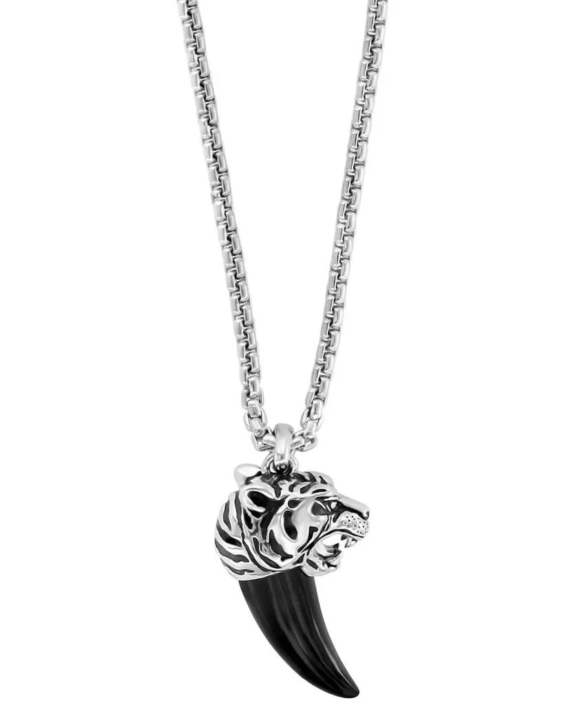 商品Effy|EFFY® Men's Onyx Claw Tiger 22" Pendant Necklace in Sterling Silver,价格¥4757,第2张图片详细描述