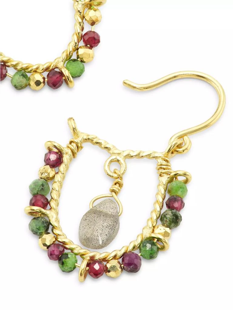 商品Room Service|Bindi 24K-Gold-Plated & Multi-Gemstone Beaded Drop Earrings,价格¥754,第3张图片详细描述