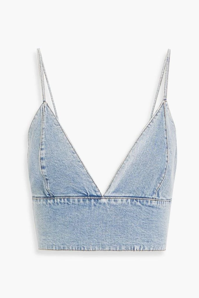 商品ALICE + OLIVIA JEANS|Carli faded denim bra top,价格¥847,第1张图片