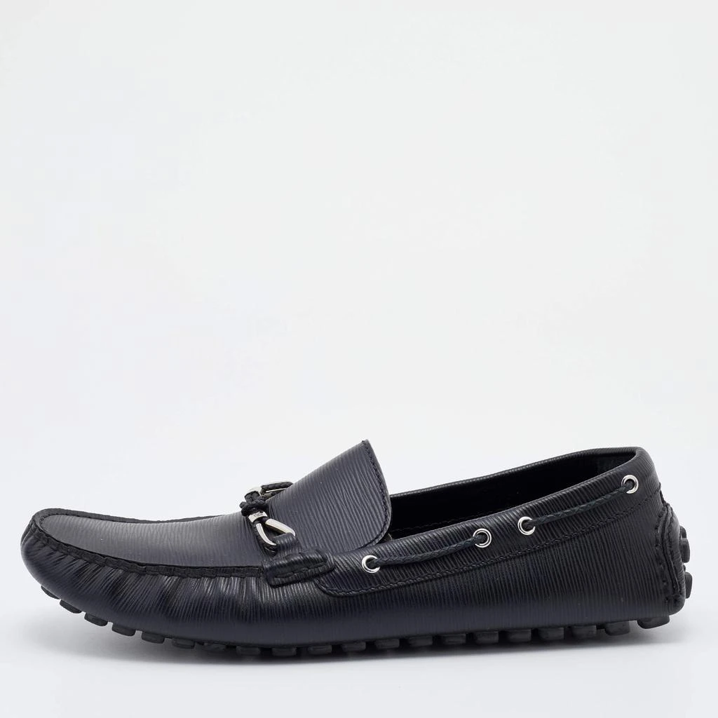 商品[二手商品] Louis Vuitton|Louis Vuitton Black Epi Leather Raspail Slip On Loafers Size 44.5,价格¥2828,第1张图片