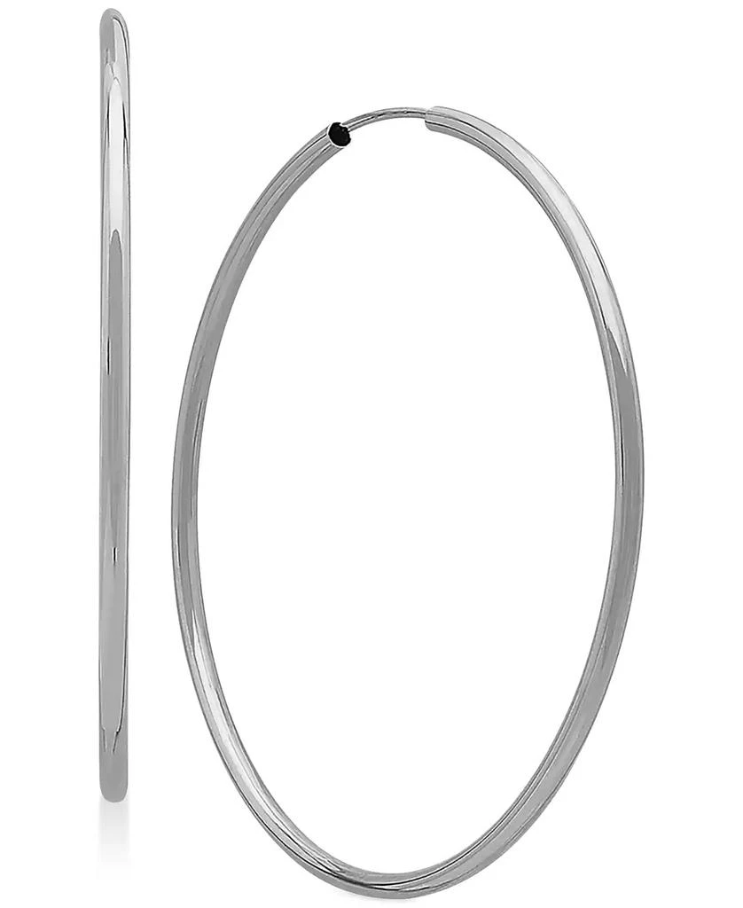 商品Macy's|Polished Continuous Hoop Earrings in 14k White Gold,价格¥1828,第3张图片详细描述