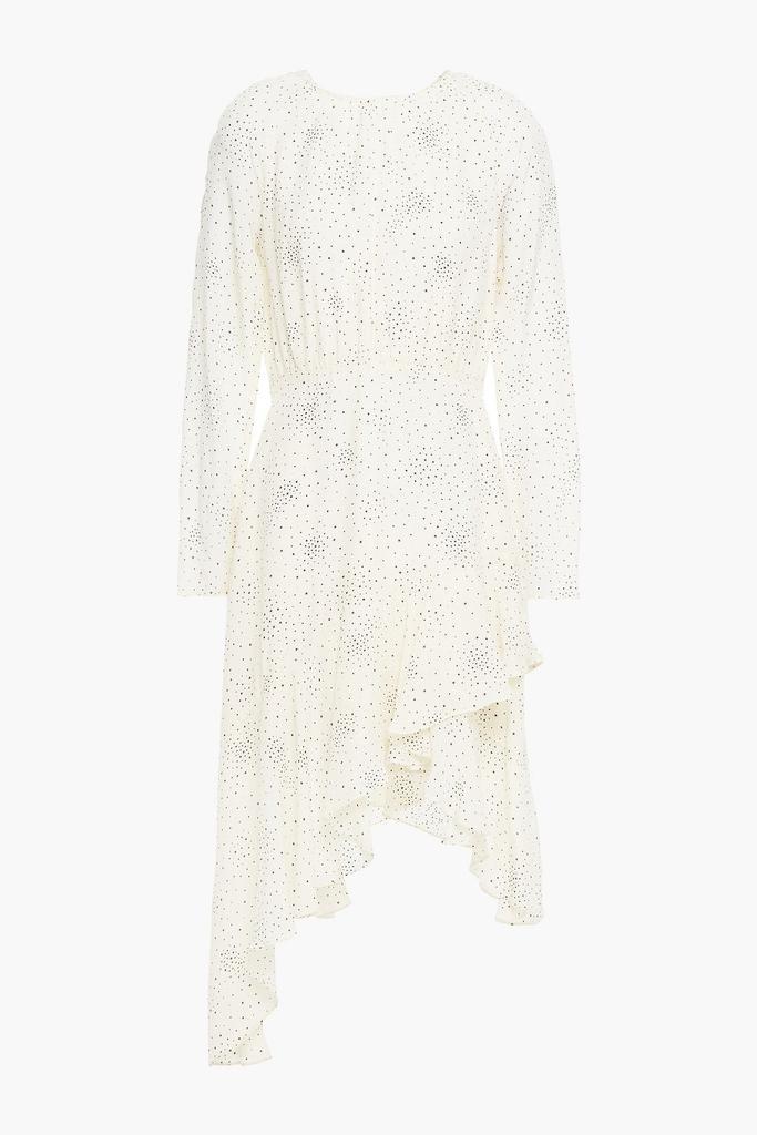 商品Maje|Reto asymmetric printed washed-cupro dress,价格¥631,第1张图片