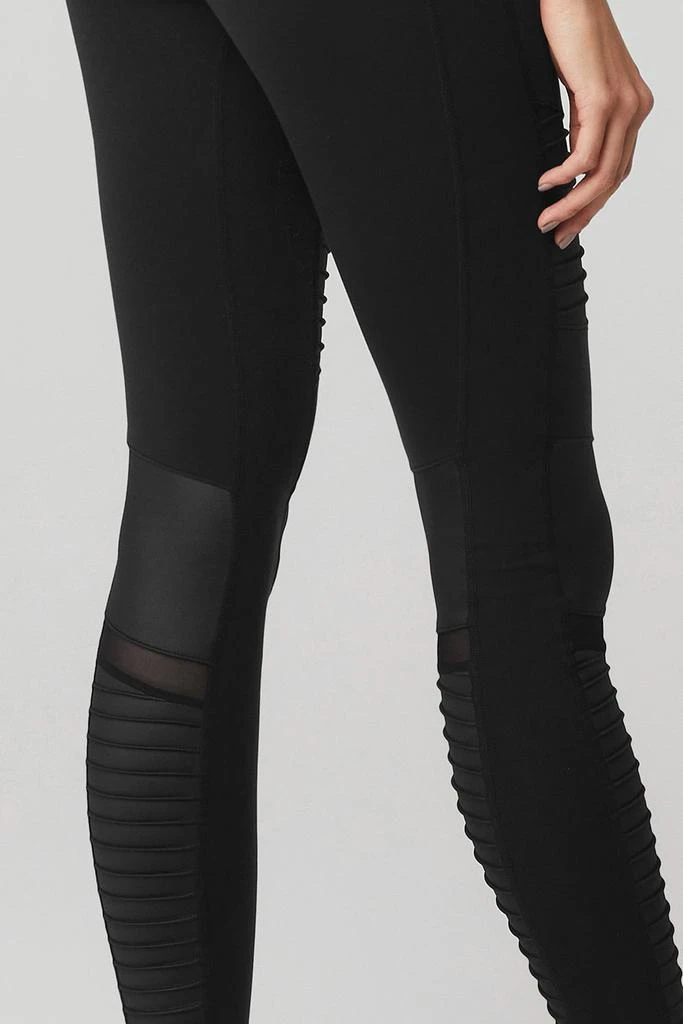 商品Alo|High-Waist Moto Legging - Black/Black Glossy,价格¥886,第4张图片详细描述