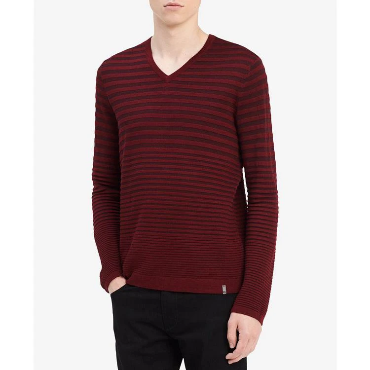 商品Calvin Klein|Men's Striped Merino Wool Sweater,价格¥159,第2张图片详细描述