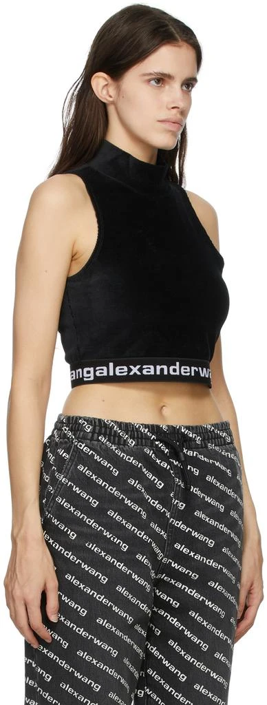 商品Alexander Wang|Black Corduroy Logo Elastic Mock Neck Tank Top,价格¥1281,第2张图片详细描述