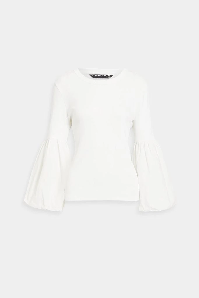 商品VERONICA BEARD|Clydes poplin-paneled ribbed Pima cotton-blend top,价格¥735,第1张图片