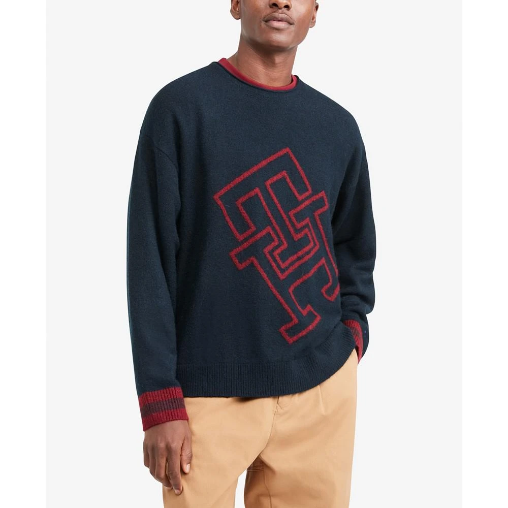 商品Tommy Hilfiger|Men's Brushed Monogram Crewneck Sweater,价格¥386,第3张图片详细描述