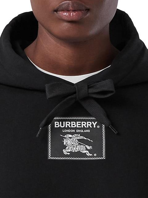 商品Burberry|Vivienne Logo-Patch Cotton Hooded Sweatshirt,价格¥6113,第7张图片详细描述