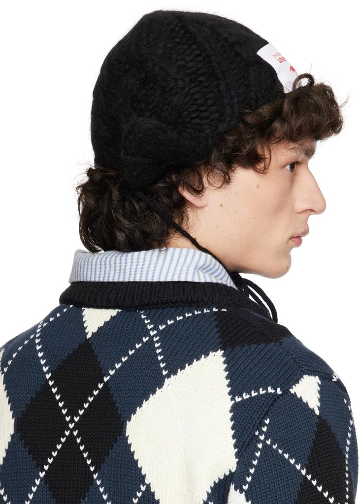 商品Charles Jeffrey Loverboy|Black Chunky Aviator Beanie,价格¥524,第3张图片详细描述