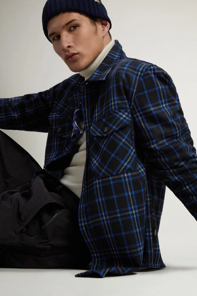 商品Woolrich|Wool Blend Oxbow Flannel Overshirt - Made in USA - Men - Blue,价格¥1554,第4张图片详细描述