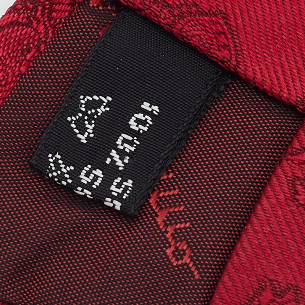 Salvatore Ferragamo Red Silk Jacquard Tie商品第4张图片规格展示