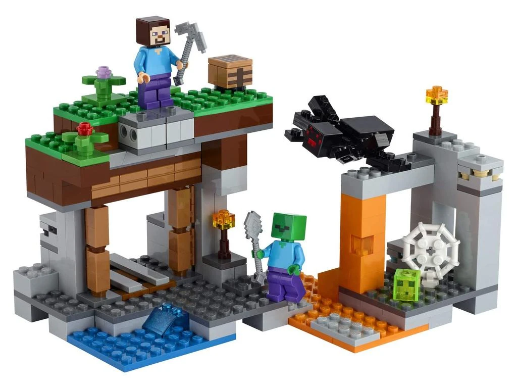 商品LEGO|LEGO Minecraft The Abandoned Mine 21166 Zombie Cave Battle Playset with Minecraft Action Figures and a Toy Spider, New 2021 (248 Pieces),价格¥149,第1张图片