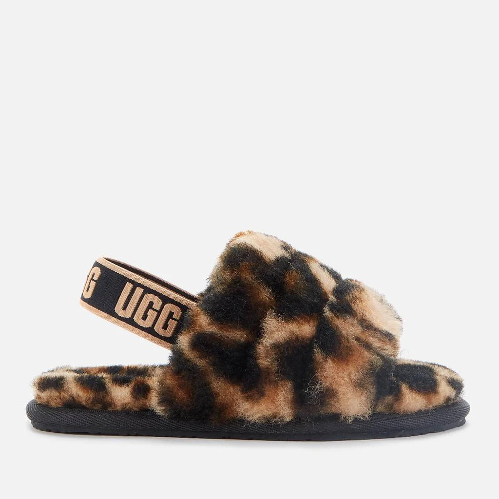 商品UGG|UGG Toddlers' Fluff Yeah Slide Panther Print Slippers - Butterscotch,价格¥218,第1张图片