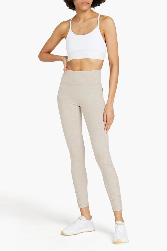 商品DKNY|Cropped ruched stretch-cotton jersey leggings,价格¥68,第4张图片详细描述