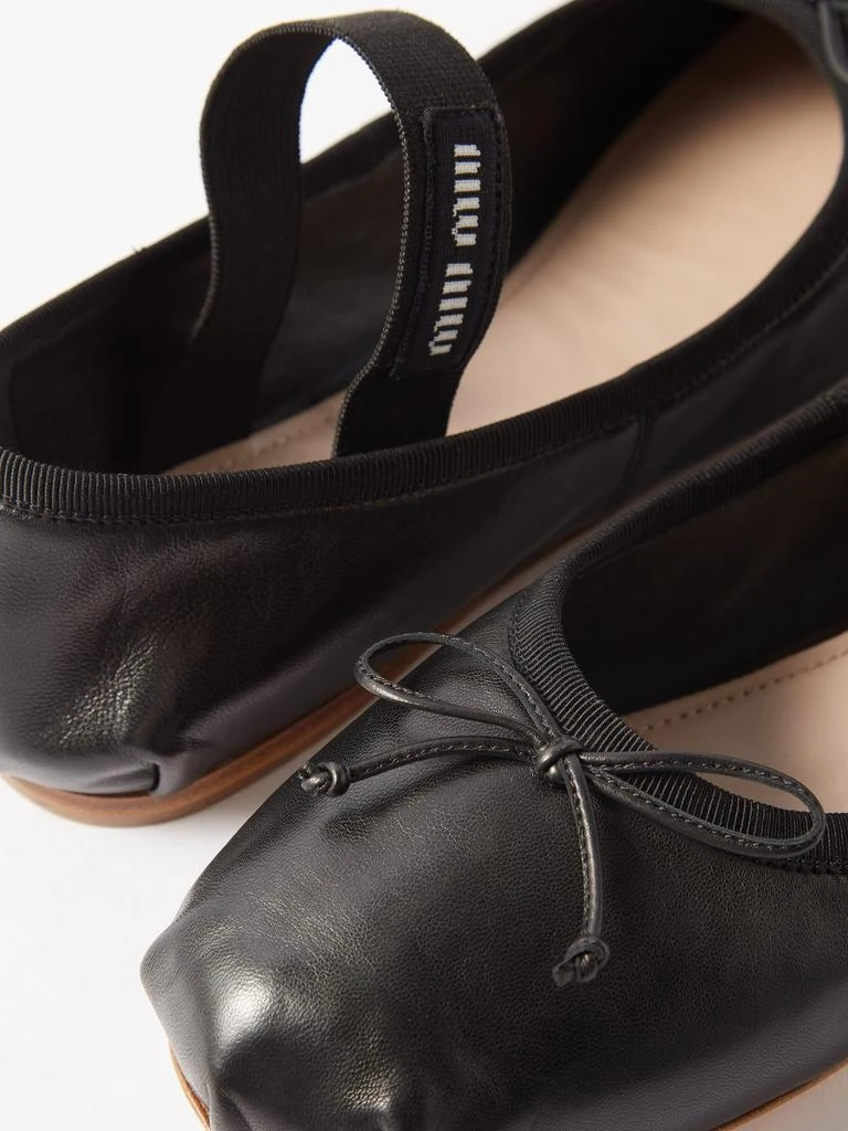 Logo-strap leather ballet flats 商品