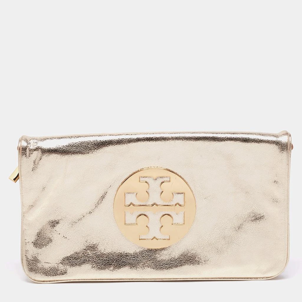 商品[二手商品] Tory Burch|Tory Burch Metallic Gold Leather Reva Chain Clutch,价格¥1022,第1张图片