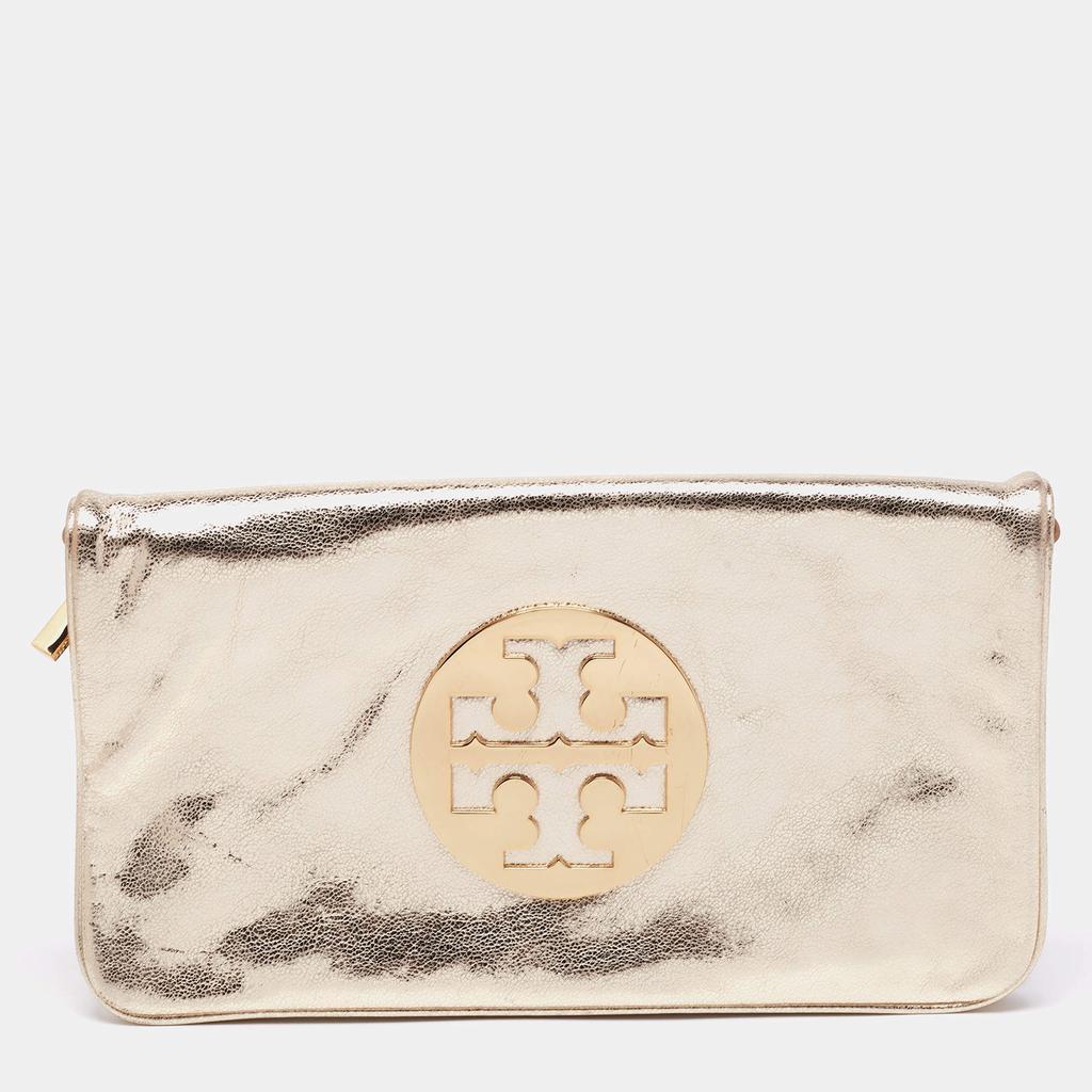 商品[二手商品] Tory Burch|Tory Burch Metallic Gold Leather Reva Chain Clutch,价格¥2279,第1张图片