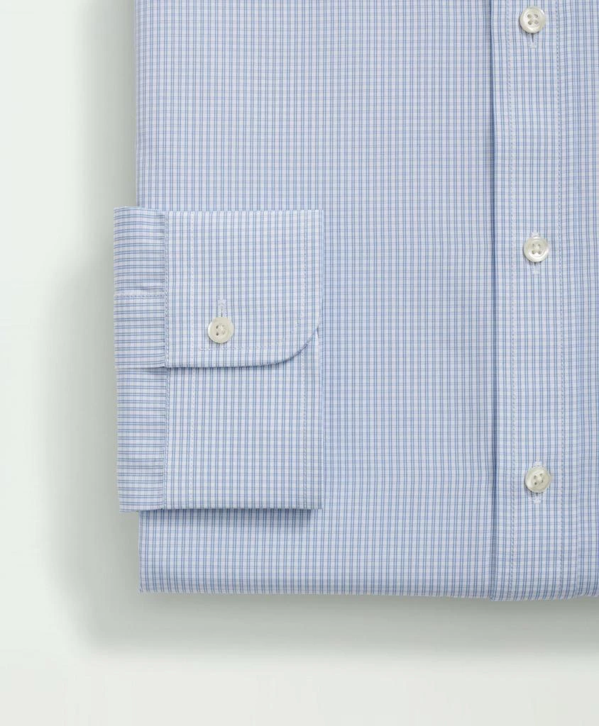 商品Brooks Brothers|Supima® Cotton Poplin Polo Button-Down Collar, Micro Checked Dress Shirt,价格¥668,第4张图片详细描述