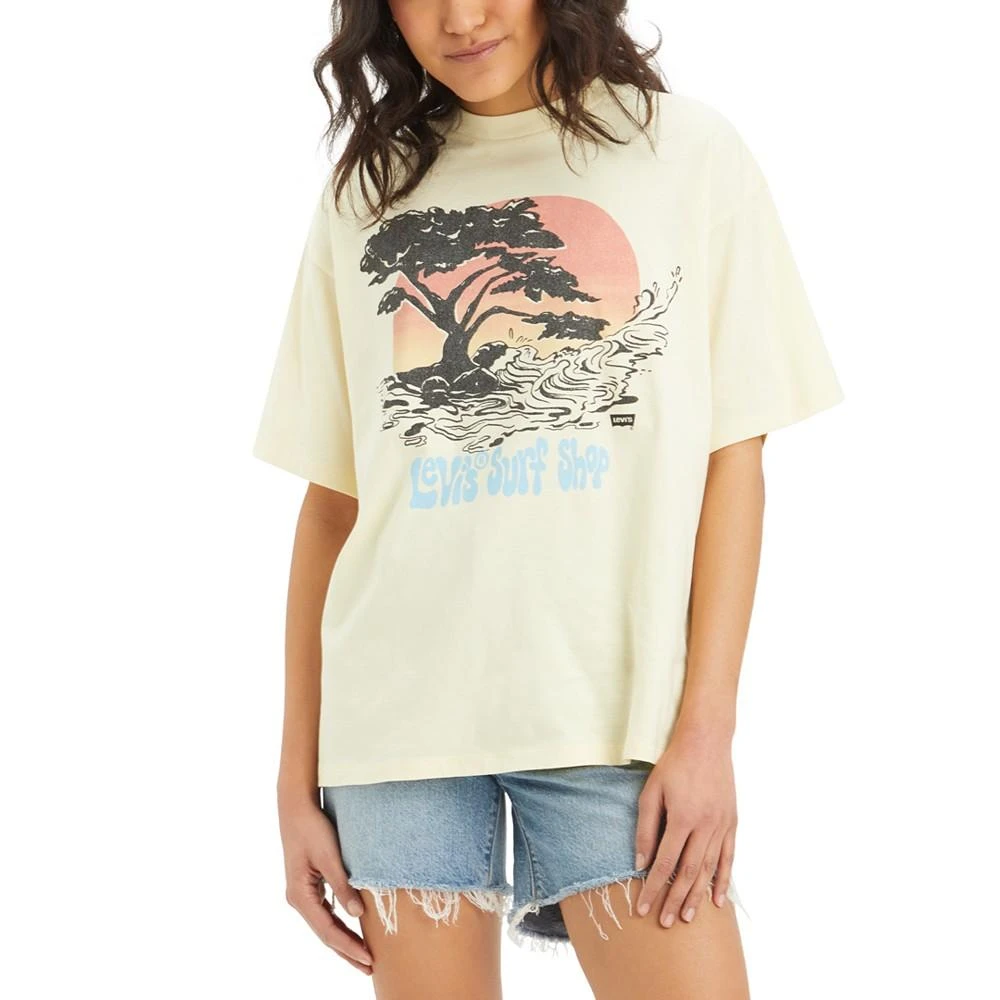 商品Levi's|Women's Cotton Graphic-Print Short Stack Tee,价格¥162,第1张图片