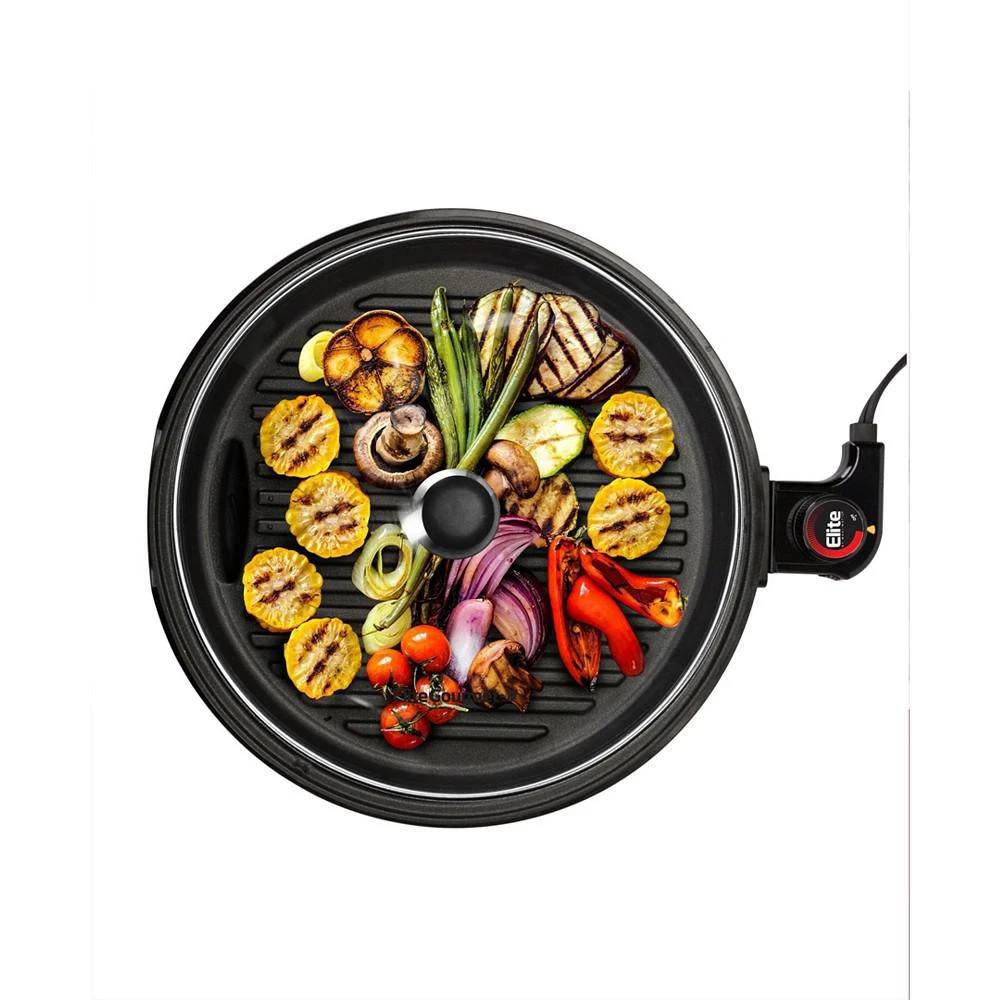 商品Elite Gourmet|12" Smokeless Indoor Electric BBQ Nonstick Grill with Glass Lid,价格¥397,第1张图片