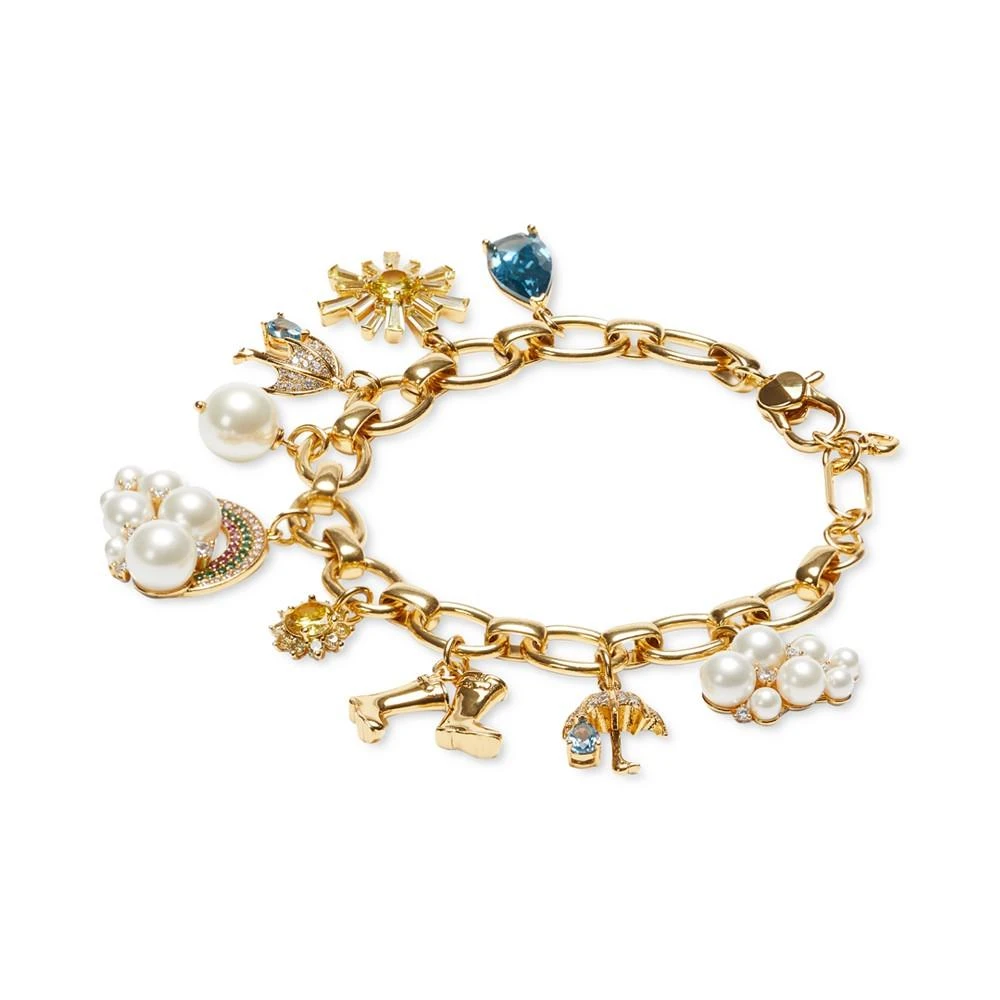 商品Kate Spade|Gold-Tone Stone, Crystal, & Imitation Pearl Weather Charm Bracelet,价格¥838,第1张图片