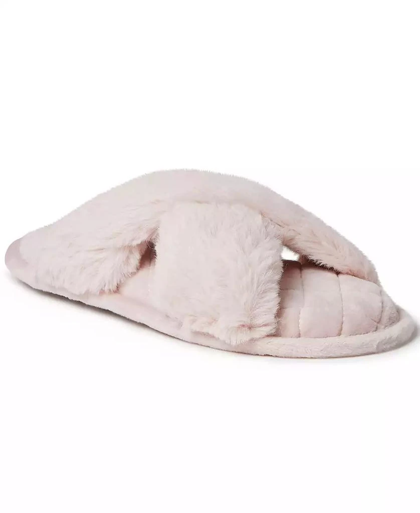 商品Dear Foams|Women's Jessica Furry Cross Band Slide Slippers,价格¥211,第1张图片