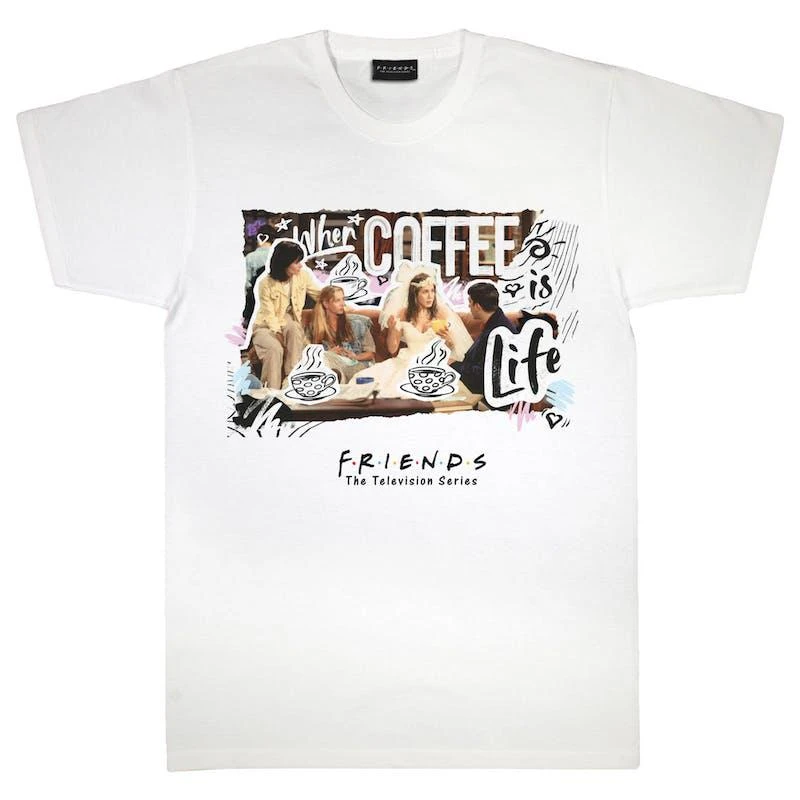 商品Friends|Friends Mens When Coffee Is Life T-Shirt (White),价格¥146,第1张图片