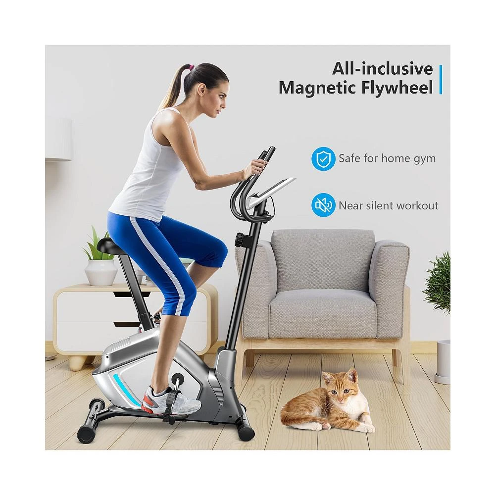 商品Costway|2-in-1 Elliptical Trainer Exercise Bike LCD Screen 8 Magnetic Resistances,价格¥1317,第2张图片详细描述